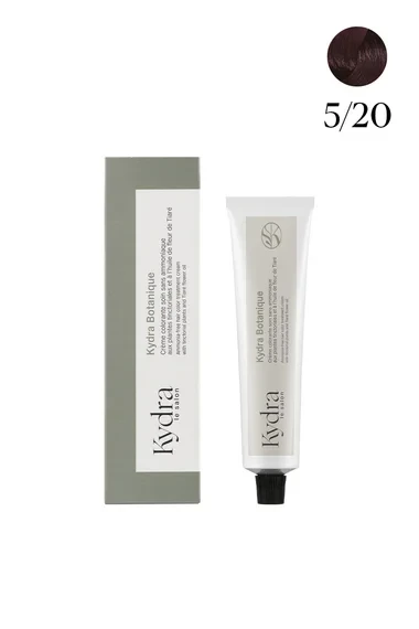 Kydra Botanique Ammonia-free hair color treatment cream with tinctorial plants and Tiare flower oil 5/20 Light Radiant Plum Brown Крем-краска для волос без аммиака на основе растительных пигментов Kydra Botanique 60мл Kydra Botanique Ammonia-free hair color treatment cream with tinctorial plants and Tiare flower oil 5/20 Light Radiant Plum Brown Крем-краска для волос без аммиака на основе растительных пигментов Kydra Botanique 60мл