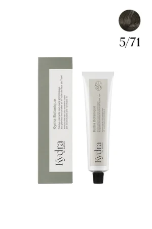 Kydra Botanique Ammonia-free hair color treatment cream with tinctorial plants and Tiare flower oil 5/71 Light Chestnut Ash Brown Крем-краска для волос без аммиака на основе растительных пигментов Kydra Botanique 60мл